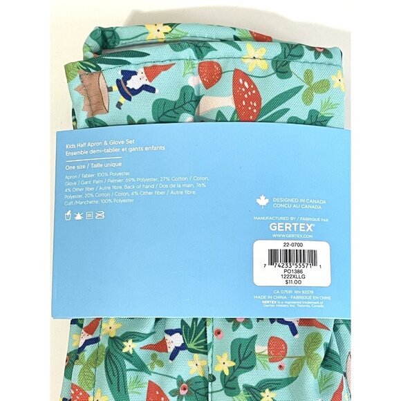 Eyecandy Kids Gardening Half Apron & Glove Set ~ Forest Gnomes & Mushrooms - Picture 5 of 5